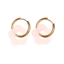 Boucles Oreilles Rose Pale Femme Clio Blue Fleurs 20mm