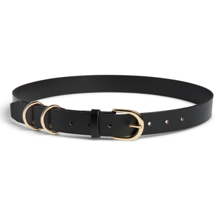 Ceinture Noire Femme Pieces Janni Leather