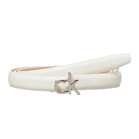 Ceinture Blanche Femme Calvin Klein Jeans Ck Buckle Skinny