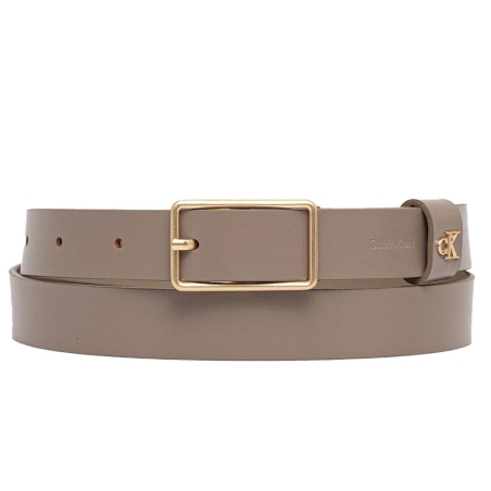 Ceinture Taupe Femme Calvin Klein Square Buckle