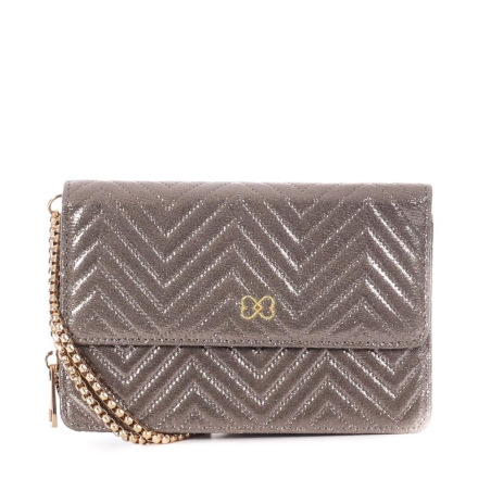 Sac à Bandoulière Gris Métallique Femme Stella Green Chevron