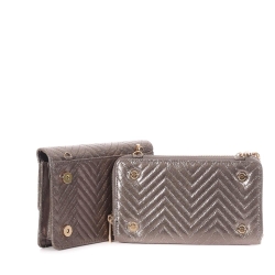 Sac à Bandoulière Gris Métallique Femme Stella Green Chevron