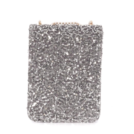 Sac Bandoulière Sequins Argenté Stella Green Telephone