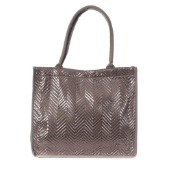Sac Caba Fourre tout Gris Métallique Stella Green Matelasse Chevron 3