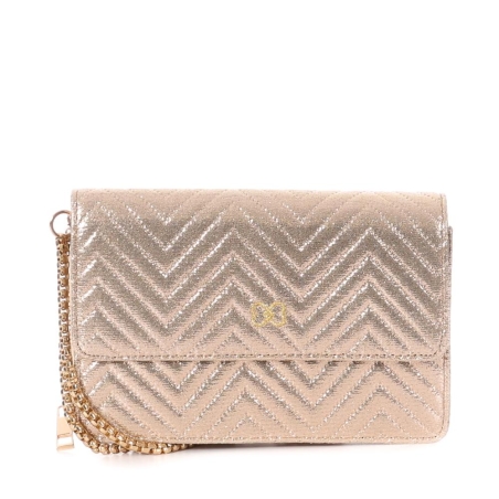 Sac à Bandoulière Doré Femme Stella Green Chevron