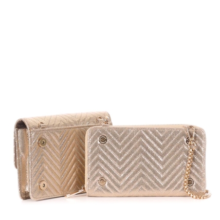 Sac à Bandoulière Doré Femme Stella Green Chevron