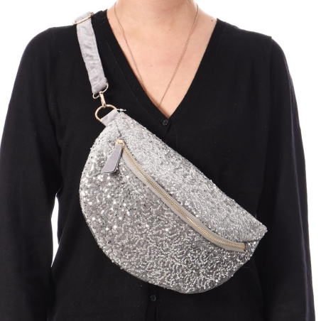 Sac banane Argent Femme Stella Green Sequin