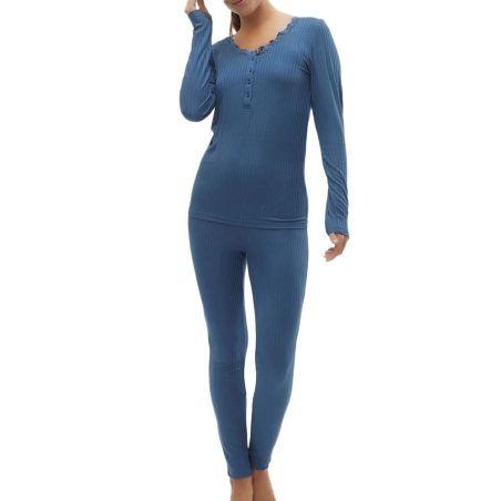 Pyjama Bleu Femme Mamalicious Lotus