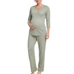 Pyjama de Grossesse Vert Femme Mamalicious Payton