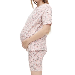 Ensemble Pyjama Blanc Fleuries Femme Mamalicious Biker