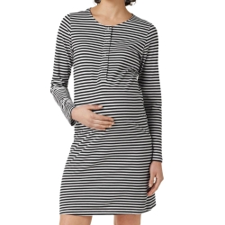 Chemise de nuit Noir/Blanc Femme Mamalicious Holly
