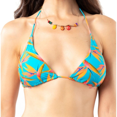 Haut de Bikini Turquoise à fleurs Femme Sun Project 2803