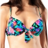 Haut de Bikini Imprimé à Fleurs Noir Femme Sun Project Push Up