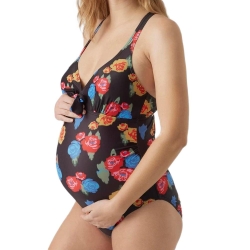 Maillots de bain de Grossesse Noir Femme Mamalicious Bow Flower