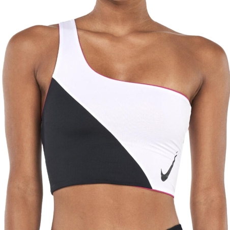 Haut de maillot de bain Blanc/Noir/Rose Femme Nike NESSC259