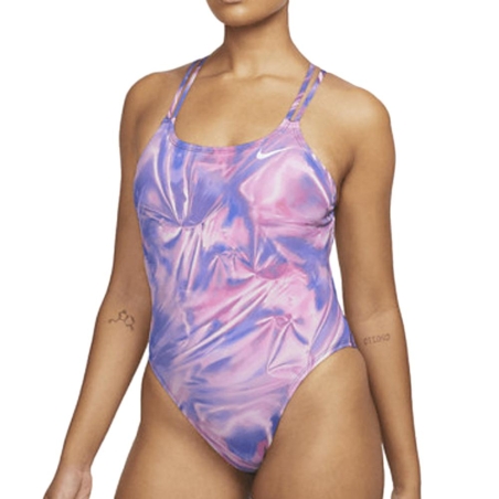 Maillot de bain 1 pièce Violet Femme Nike Spiderback