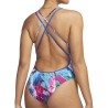 Maillot de bain 1 pièce Bleu/Rose Femme Nike Spiderback