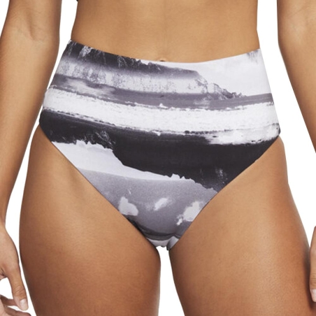 Bas de maillot de bain Femme Noir/Blanc Nike Reversible High Waist Cheeky Bottom