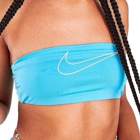 Haut de maillot de bain Bleu Femme Nike Bandeau Bikini Top