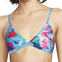 Haut de maillot de bain Bleu/Rose Femme Nike Lace Up