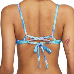 Haut de maillot de bain Bleu Femme Nike Lace Up