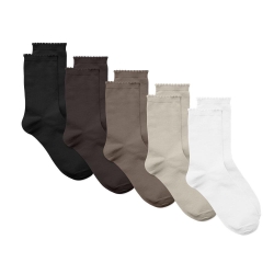 Pack 5 Paires de Chaussettes Beige/Marron/Noir Femme Vero Moda Kira