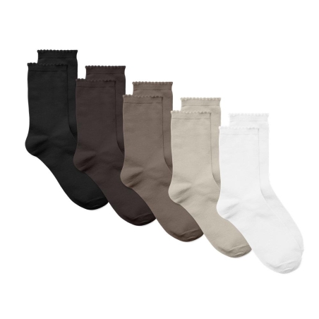 Pack 5 Paires de Chaussettes Beige/Marron/Noir Femme Vero Moda Kira
