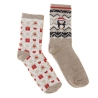 x2 Paires de Chaussettes Beige Femme Twinday Christmas