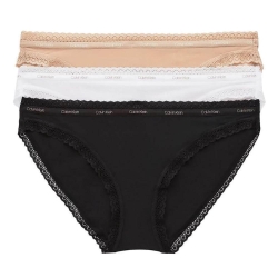 X3 Culottes Blanc/Beige/Noir Femme Calvin Klein Jeans Thong
