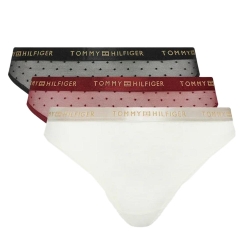 Lot de 3 Strings Blanc/Rouge/Noir Femme Tommy Hilfiger Thong