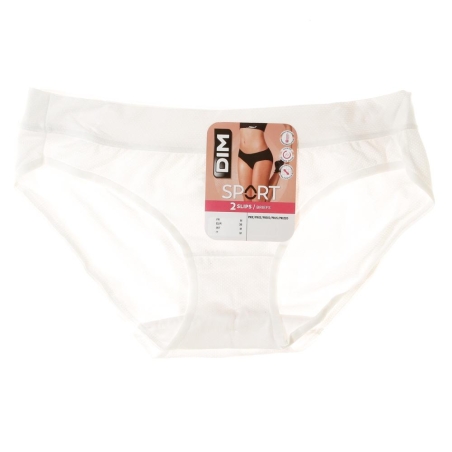 2x Slips Blanc Femme Dim D08GI