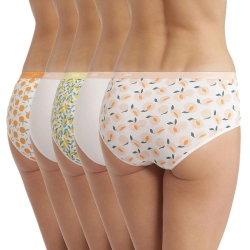 X5 Culottes Blanches Imprimés Tropical Blanc Femme DIM D4C20