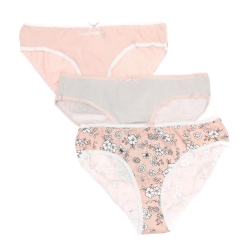 Lot x3 Culottes Rose/Grise Femme Lulu Castagnette