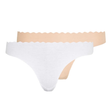x2 String Beige/Blanc Femme Dim DIM0A6M
