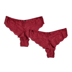 Lot de 2 culottes larges en dentelle Rouge Femme Pieces Lina