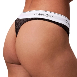 Tanga Noir Femme Calvin Klein Jeans Thong