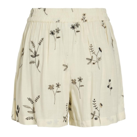 Short Écru/Noir Femme Vila Viwillis