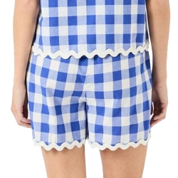 Short Vichy Bleu/Blanc Femme YAS Yaslura