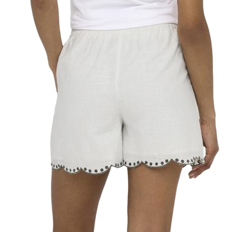 Short en tissu brodé Blanc/Noir Femme taille haute JDY Palma