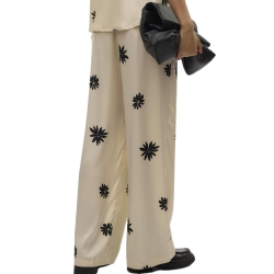 Pantalon fluide Satin Beige Femme Vero Moda Mroe