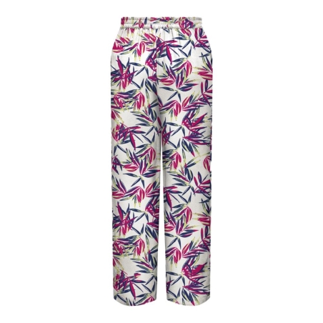Pantalon Blanc/Vert/Rose Femme Only Nova Life Palazzo