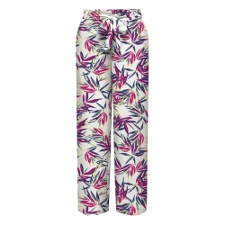 Pantalon Blanc/Vert/Rose Femme Only Nova Life Palazzo