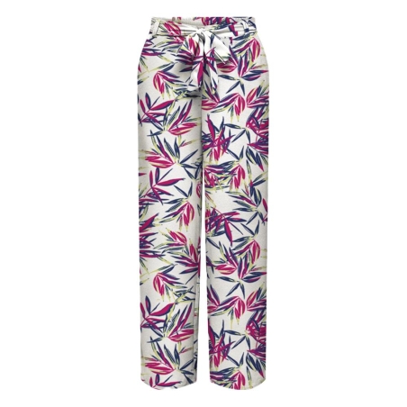 Pantalon Blanc/Vert/Rose Femme Only Nova Life Palazzo
