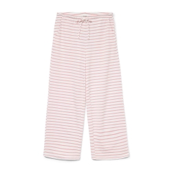 Pantalon Blanc/Roses à rayures Femme Vero Moda Malma