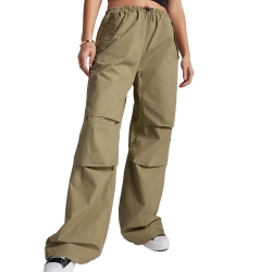 Pantalons fluide Cargo Kaki Femme Converse Parachute Mossy Sloth