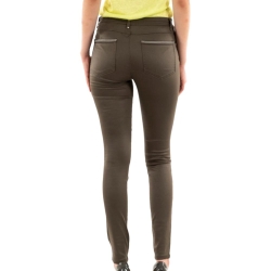 Pantalon Slim Kaki enduit Femme Morgan Palona