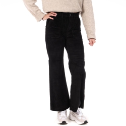 Pantalon en Velours Noir Femme Oraije Pedro