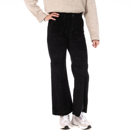 Pantalon en Velours Noir Femme Oraije Pedro