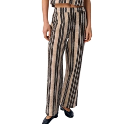 Pantalon Beige/Noir Femme Object Objolaf