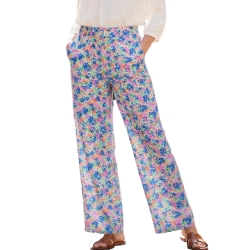 Pantalon fluide Bleu/Jaune/Orange Femme Vero Moda Lucy